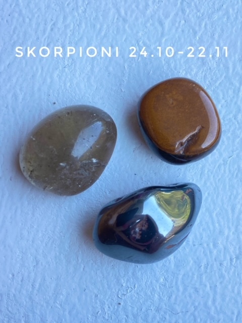 Skorpioni: Tiikerinsilmä, Savukvartsi, Hematiitti